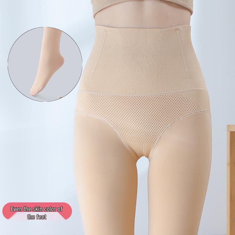 

Black Fleece-Lined See-Through Leggings with Attached Socks for Women 100g [15~25°C] One size [80~130]