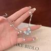 Gradually Change Blue Butterfly Fringed Necklace Women's Light Luxury Temperament Wind Collarbone Chain Exquisite Niche High Sense