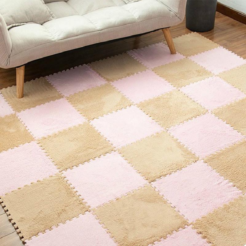 30*30 EVA Splicing Velvet Foam Pad Child Bedroom Treasure Crawling Mat