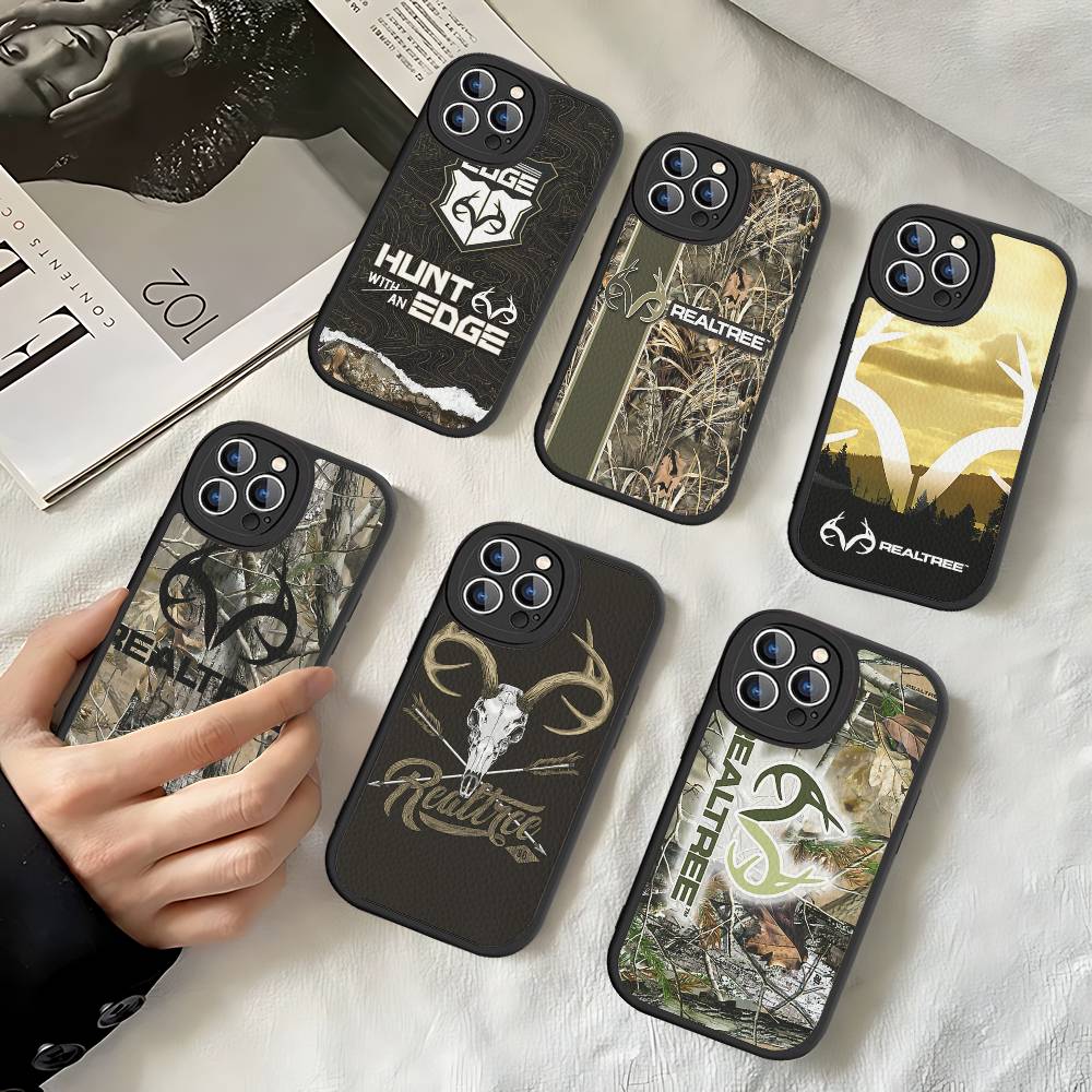 R-Realtrees Logo For IPhone 16 15 14 13 12 11 Pro Max Plus Leather Phone Case