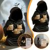 Halloween Ornaments Emotional Support Grim Reaper Resin  Statue Holding Coffee & Cat Hand-Painted Resin Grim Reaper Statue