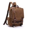 European American Retro Unisex Canvas Backpack Fashion Simple Solid Color Business Commuting Computer Bag Outdoor Leisure Portable Travel Knapsacks