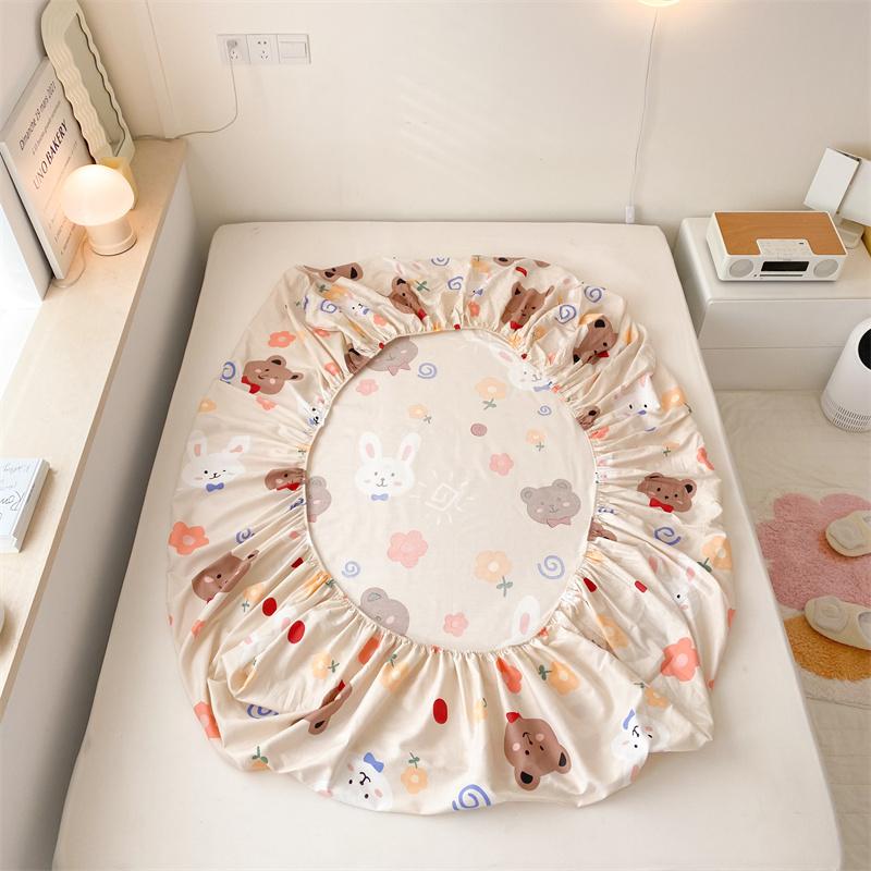 100% Cotton Fitted Sheet Cartoon Style Bed Cover Skin-friendly Bedsheets Single Size Bed Linen Sabanas Para Cama (No Pillowcase)