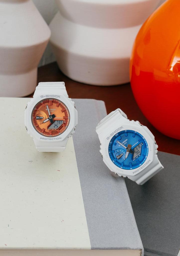 G-SHOCK Precious Heart Selection GA-2100WS-7AJF Ana-Digi 45.4 Mm (White / Blue) Men’s Watch