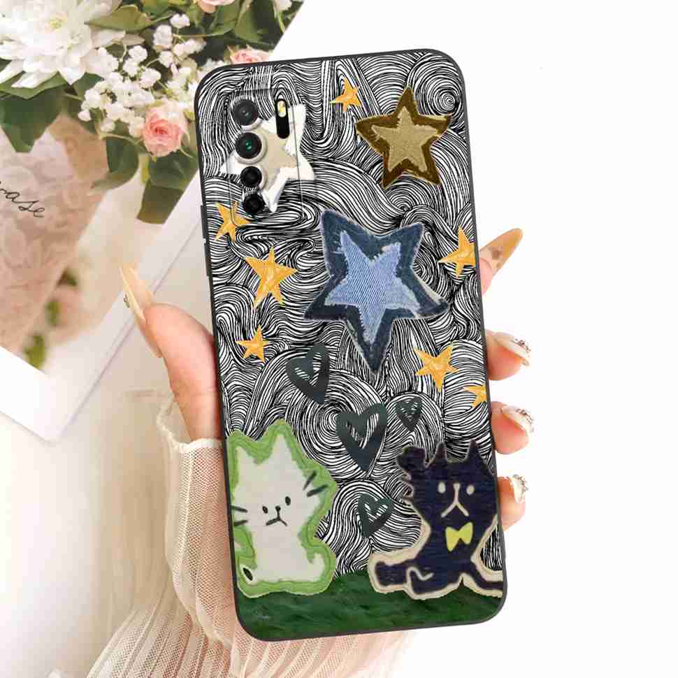 For Huawei Nova 7 SE Case Lovely Cat Cartoon Heart Soft Silicone Cover For Huawei Nova7 SE Nova 7SE CDY-AN00 Phone Case Shell Huawei nova 7 SE