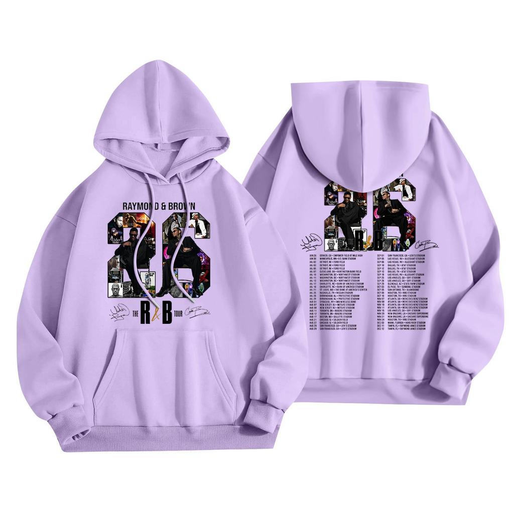 Unisex Casual Hooded Pullover Sweatshirt Long Sleeve Loose Fit Letter Print