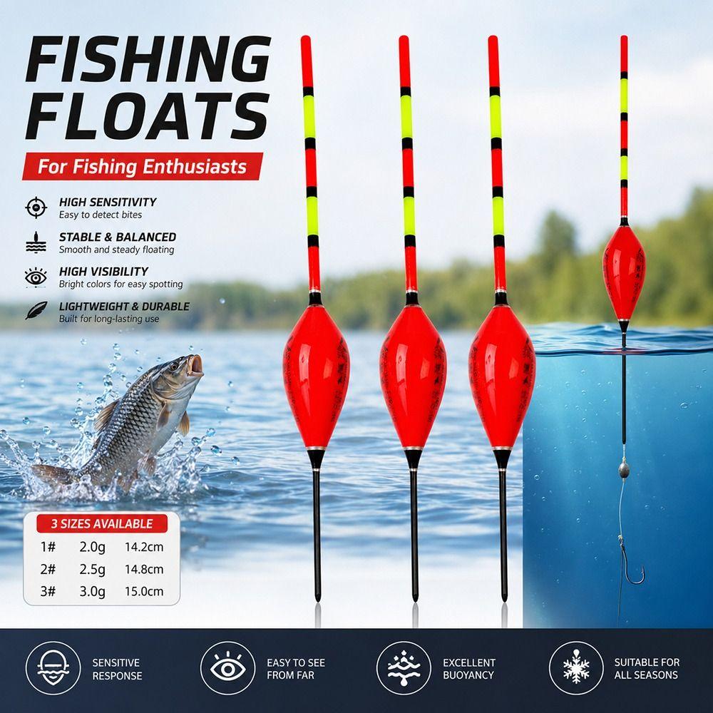 5pcs Freshwater Floaters Fishing Floats Shrimp Grouper Design Ice Fishing Accessory Ice Fishing