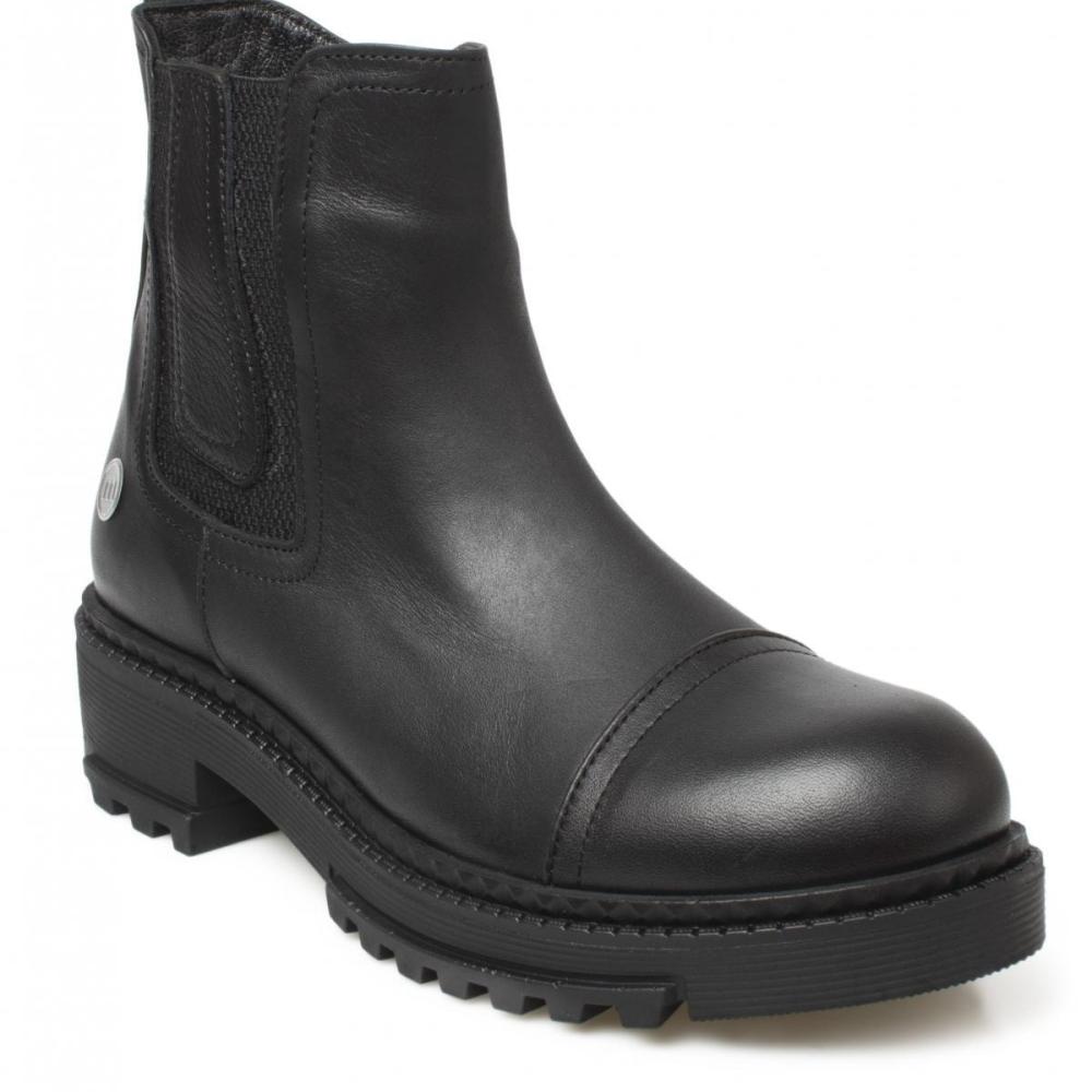 

Модные женские черные ботинки и ботильоны из натуральной кожи