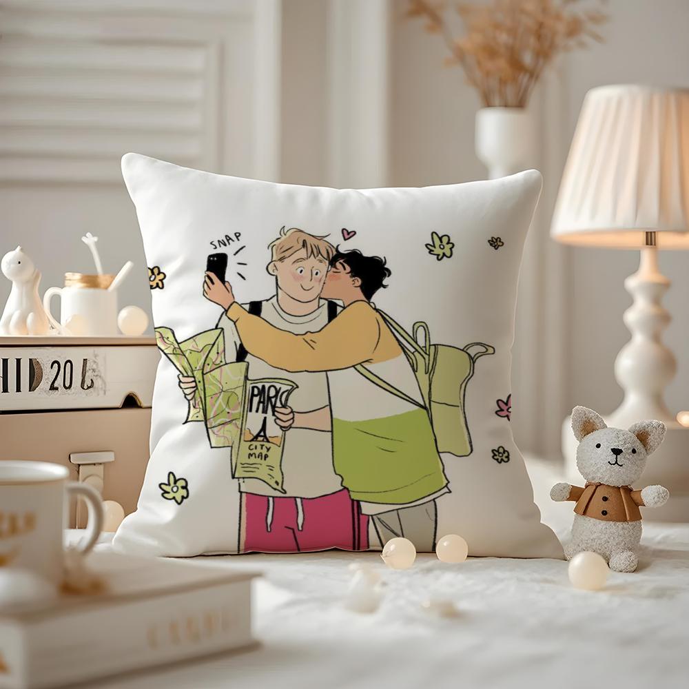 Anime Heartstopper Kissenbezug Milbendichter Kissenbezug Versteckter Reißverschluss seidiger Kurzflor Sofakissenbezug