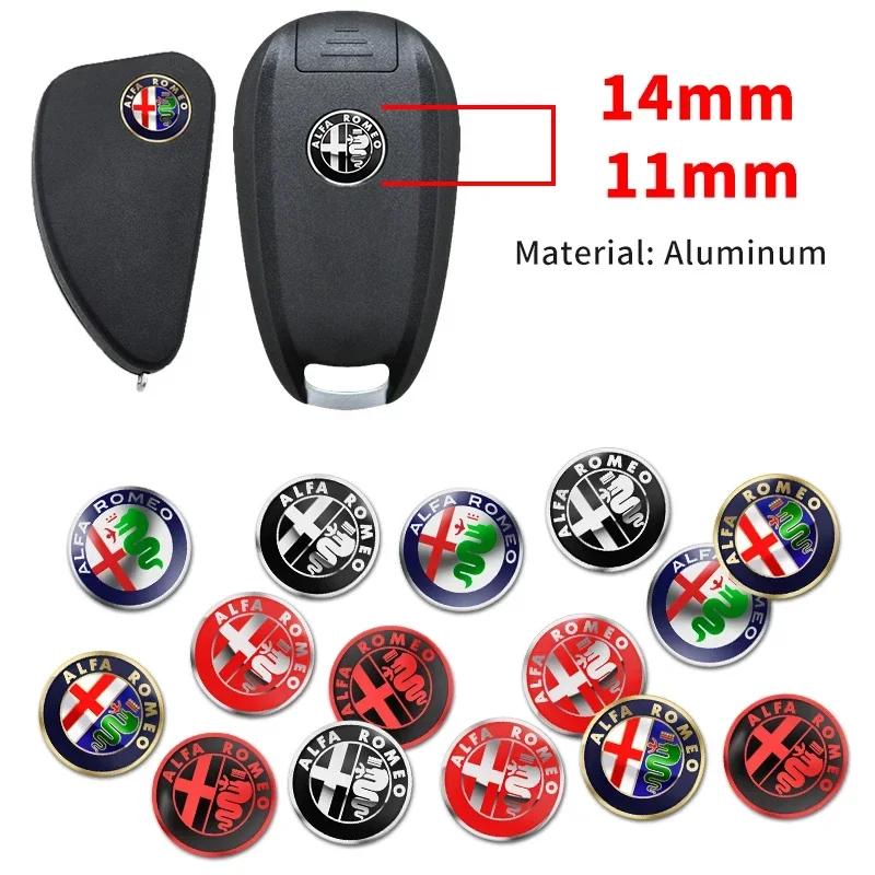 Car Stickers For Alfa Romeo For 11mm 14mm Car Key Metal Emblem Sticker Accessories Alfa Romeo Giulia Stelvio Giulietta 156 159