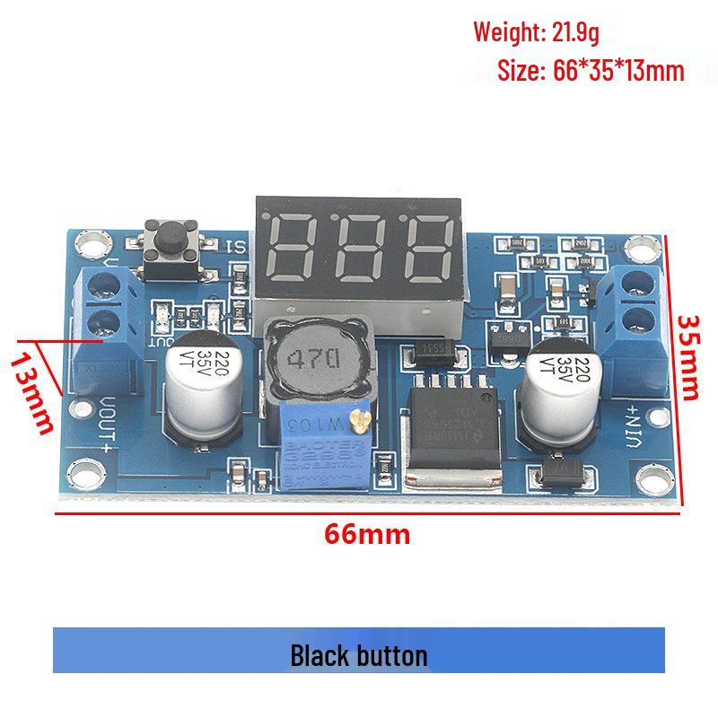 LM2596S Adjustable DC-DC Voltage Regulator Module, 3A Step-Down, 12/24V To 12/5/3.3V, Digital Display