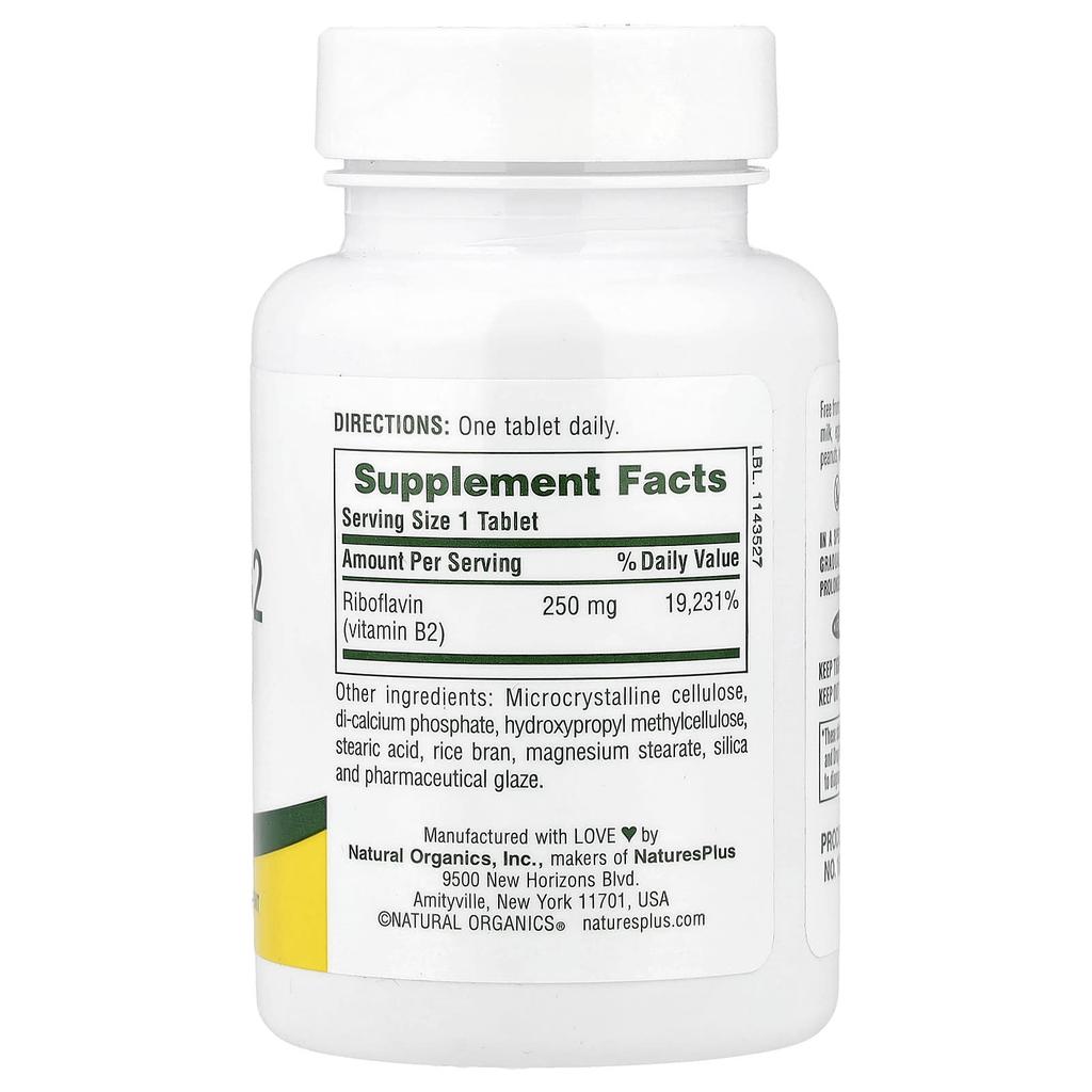 Vitamin B-2, 250 Mg, 60 Tablets