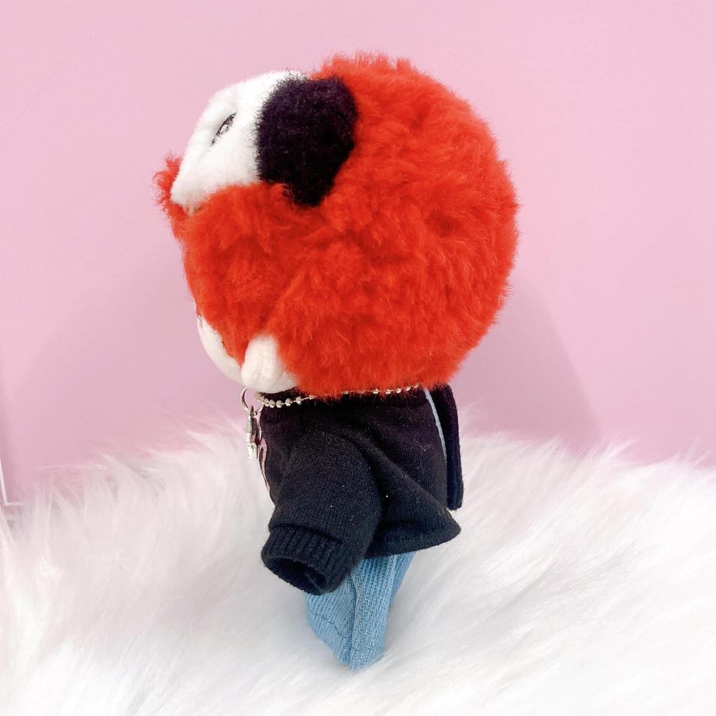 Heart T-shirt, Pants, and Necklace Set for 10cm Doll, Black, Plush Clothes, Kigurumi Accessories, Otaku Activities, Doll Mascot, Kpopdoll Costume