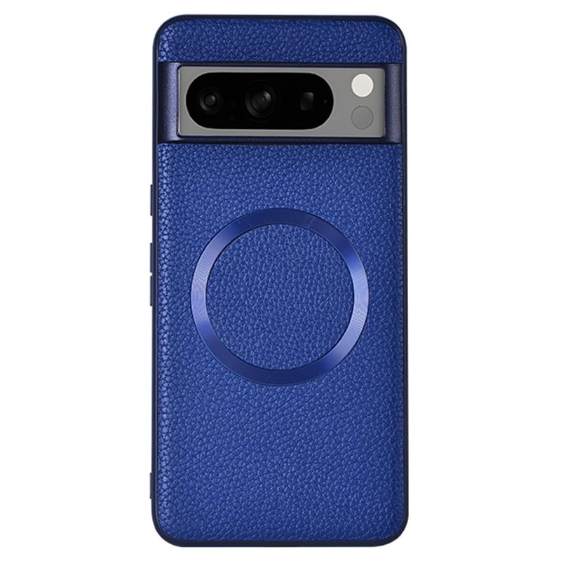 For Google Pixel 8 Pro Magnetic Phone Case Litchi Texture PU Leather Coated TPU Cover