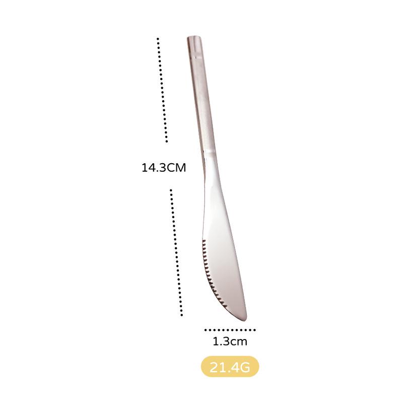 European PDL Straight Handle 304 Stainless Steel Cutlery Set: Western Knife, Fork, Spoon, Steak Knife, Dessert Knife, Fork, Spoon