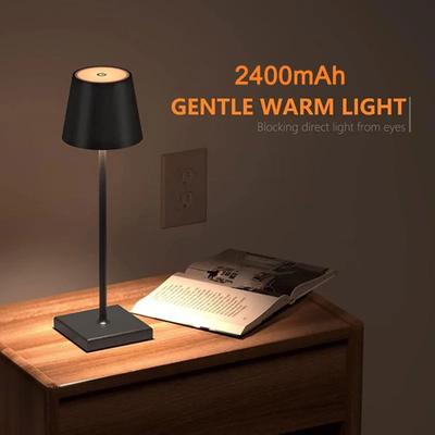 2400mAh Simple LED Rechargeable Touch Table Lamp Three Colors Bedside Creative Ambient Light Bar Outdoor Decoration Night Light