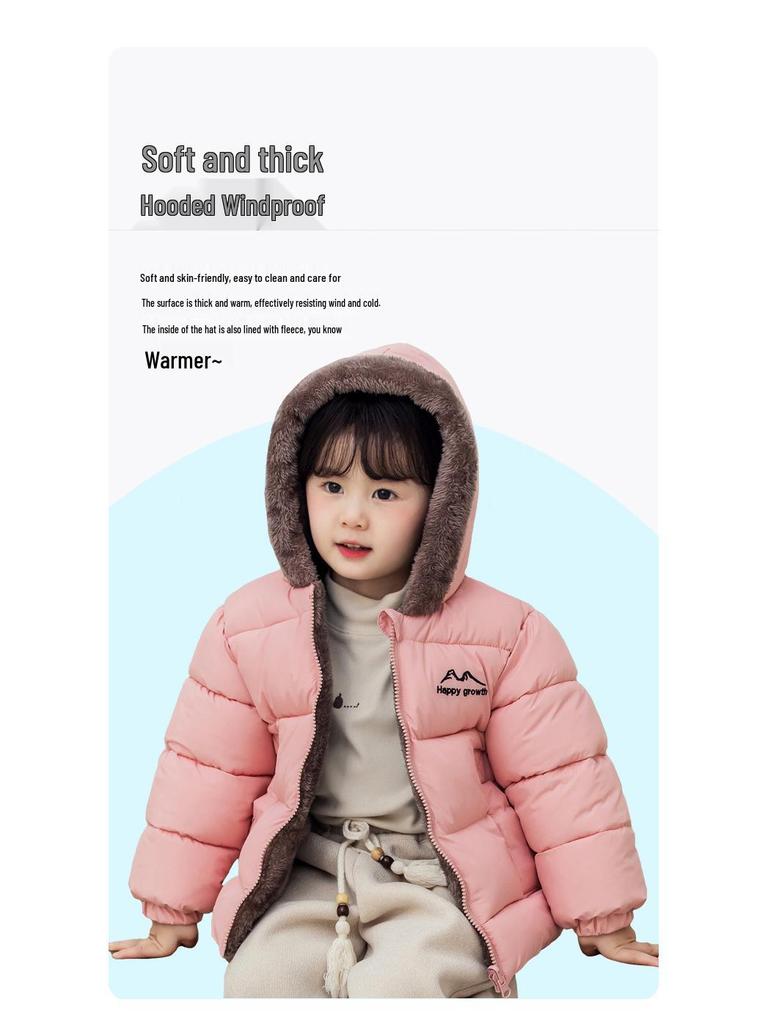 878 Zimowa Dziecięca Dwustronna Kurtka z Podszewką z Polaru dla Chłopców i Dziewcząt - Ciepła Bawełniana Kurtka Średniej do Dużej Długości