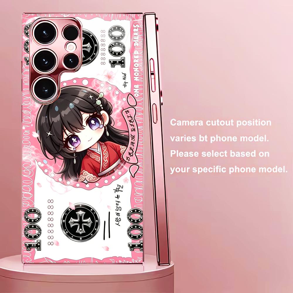 Super cute anime banknotes phone case s26 ultra case quad lock glass for Samsung Galaxy S26 S25 S24 S23 S22 FE Ultra Plus
