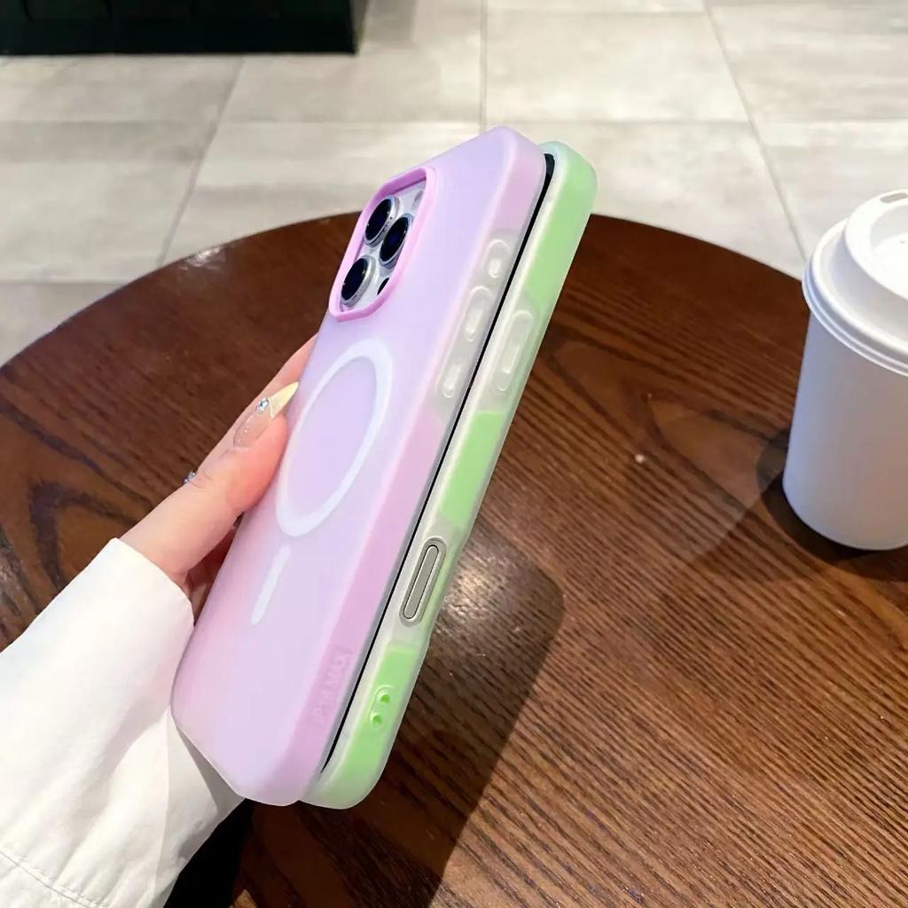 Bright Fluorescent Magnetic For Magsafe Case For iPhone 17 16 15 14 13 12 11 Pro Max 16 PLUS 17 Air Wireless Charge Cover