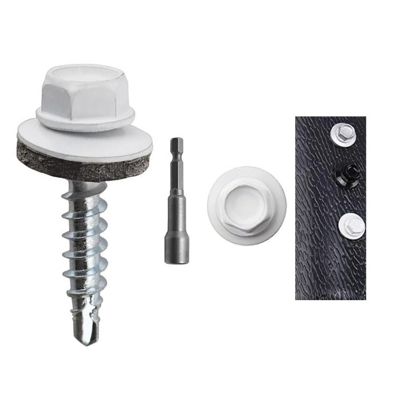 300Pieces Multipurpose Hex Heads Drilling Metal Roofing Screws Home Hardware for Secure Installation on Wood Items
