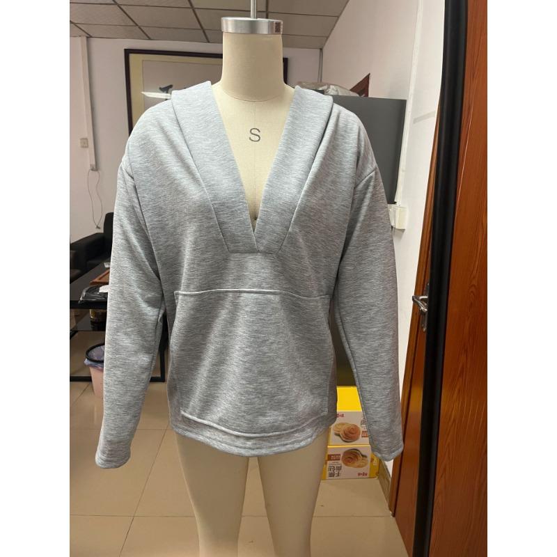 2025 Autumn and Winter New Elegant Hooded V-neck Women's Sweatshirt