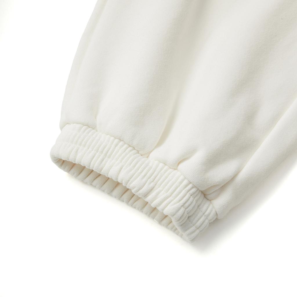 Li Ning Sports Lifestyle Series Casual Cuffed Logo Knitted Sweatpants Women Bottoms Champagne-White AKLV132-1
