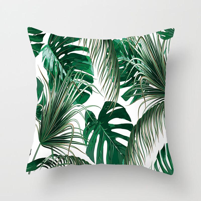Ins Plant Flower Peach Skin Fleece Pillow Cover Sofa Car Pillow Cushion Cover Lunch Home Furnishing