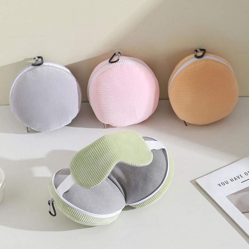 Eye Mask Soft 2 In 1 Eye Mask Pillow Foldable Multifunctional Travel Pillow Light-Blocking With Storage Hook Neck Pillows Kids