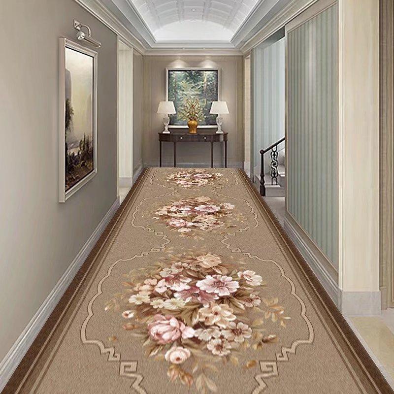 Retro European Long Corridor Carpet Runner Washable Strip Rug for Home Hotel Hallway Decor Villa Stairway Floor Mats