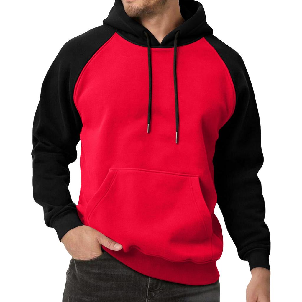 Men's Colorblock Sweatshirt Hoodie Men's Sports Large Size Casual Sweatshirt