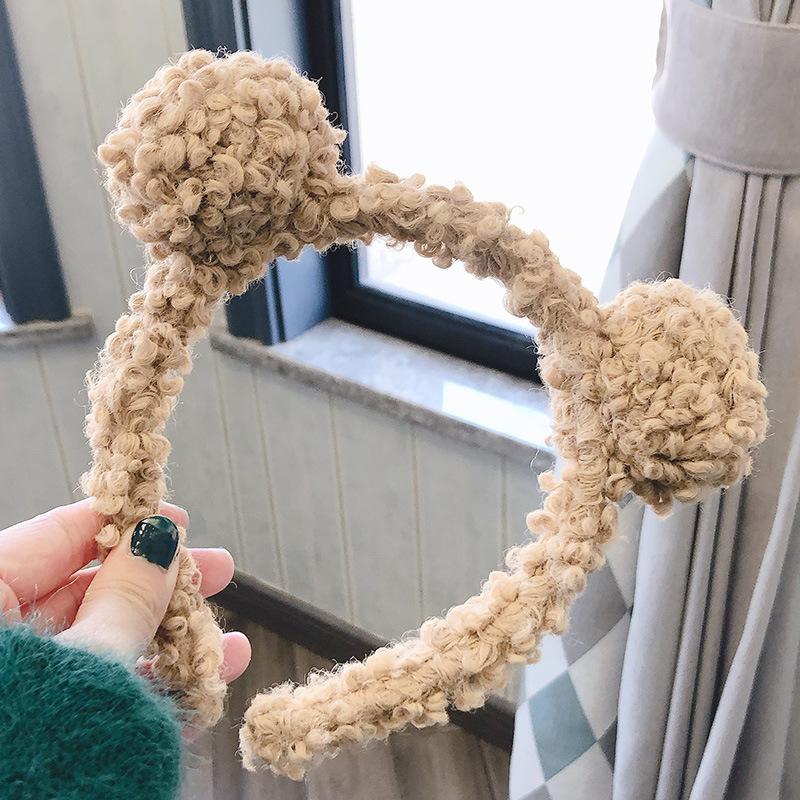 New Cute Plush Bear Ear Hair Bands Women Home Wash Face Make-up Non-slip Headband Girl Versatile Daily Hair Accessories