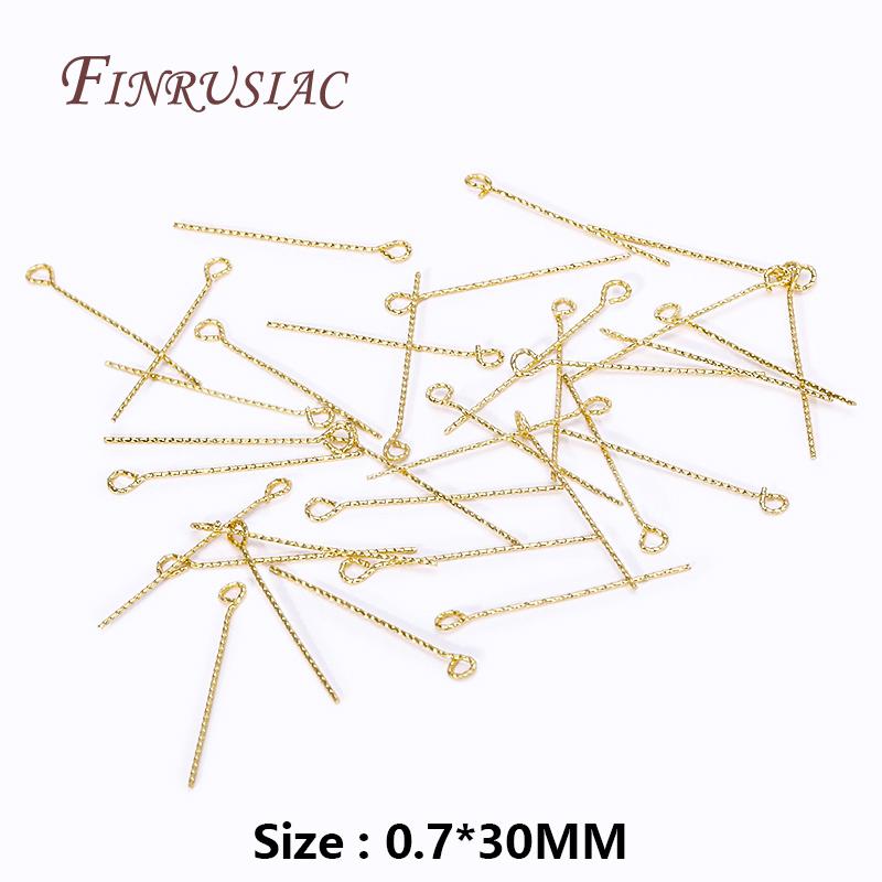 50Pcs/Lot 18K Gold Plated Pins For Jewelry,Brass Eye Pins For Earring Making DIY Beading Accessories