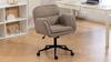 Criss-Cross with 5-Gear Adjustable Armrests and Casters, Thickened Backrest Swivel Desk Chair for Home Office, Bedroom and Living Room, Teddy Fleece