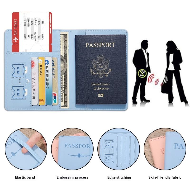 Custodia per passaporto impermeabile, custodia da viaggio in pelle PU, portafoglio per carte di credito, grazioso libretto per passaporto per donne/uomini