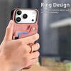 For iPhone 17 Pro Retro PU Leather Case Phone Cover with RFID Blocking Card Holder   /   Ring Holder