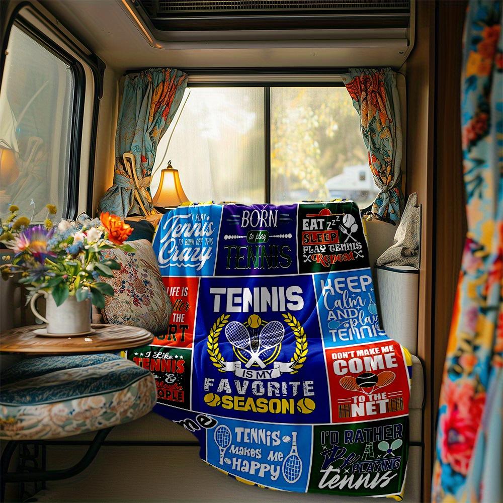Tennis Quotes Blanketcustomize Your Name Lightweight Comfortable And Stylish Blanket For Travel Bed Home Chair Office Sofa And Camping All Season