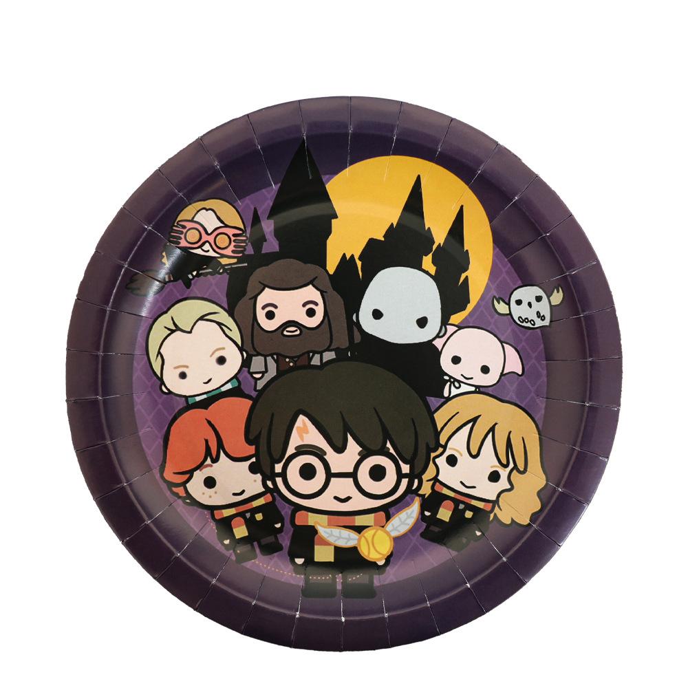 Harry Potter Birthday Party Supplies Disposable Cutlery Paper Plates Paper Cups Tissue Boys Decorating Birthday Arrangements