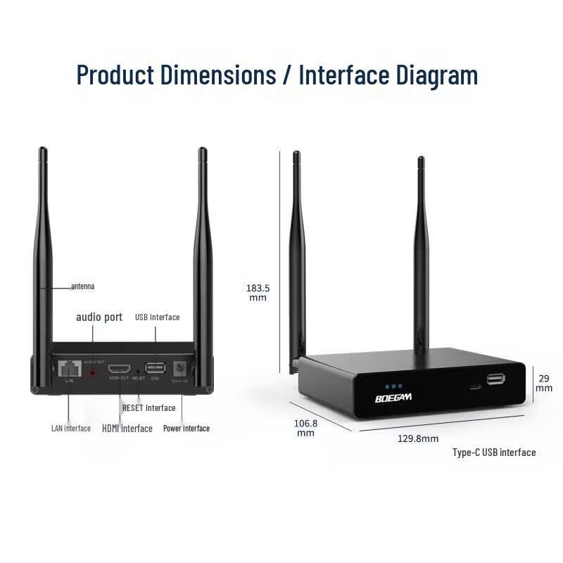 BOEGAM VS200 4K Wireless HDMI Screen Mirroring System (CN Version)