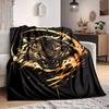 1pc Tiger Head Design Blanket, Lightweight Flannel Throw For Sofa, Bed, Travel, Camping, Livingroom, Office, Couch, Chair