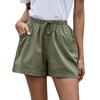 Women's Fashionable Color Drawstring Elastic Waist Pocket Casual Loose Shorts