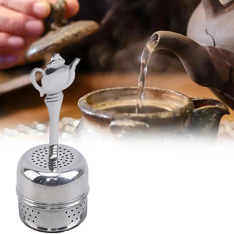Infusore per Tè in Acciaio Inossidabile Colino Cilindrico Filtro per Spezie Erbe Palline Condimento Catena Appendi Accessori da Cucina