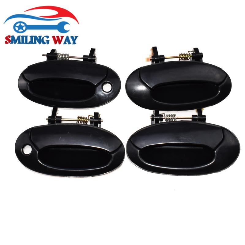8 Pcs Outside & ide Car Door Handle Front Rear Left Right For Hyundai Elantra 1.8L 1996 1997 1998 1999 2000 Black / Grey