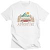 Male Happy Camping Mountains Adventure Is Calling T Shirts Short Sleeves Cotton Tshirts Anniversary Birthday Gift Casual Tees