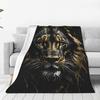 Lion Colourful Painting Blanket Soft Warm Flannel Throw Blanket Bedding for Bed Living room Picnic Travel Home Couch