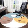 1PC Cat Love Office Round Area Rug, Mat Suitable For Office, Under Office Chairs Bedroom Living Room Home Decor, Room Deco