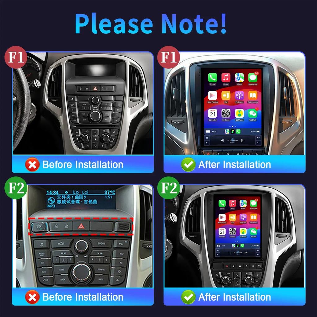 9,7 Zoll Autoradio Android 14 Für Opel Astra Buick Verano 2009-2015 Multimedia Navigation Kabelloses CarPlay Headunit Touchscreen