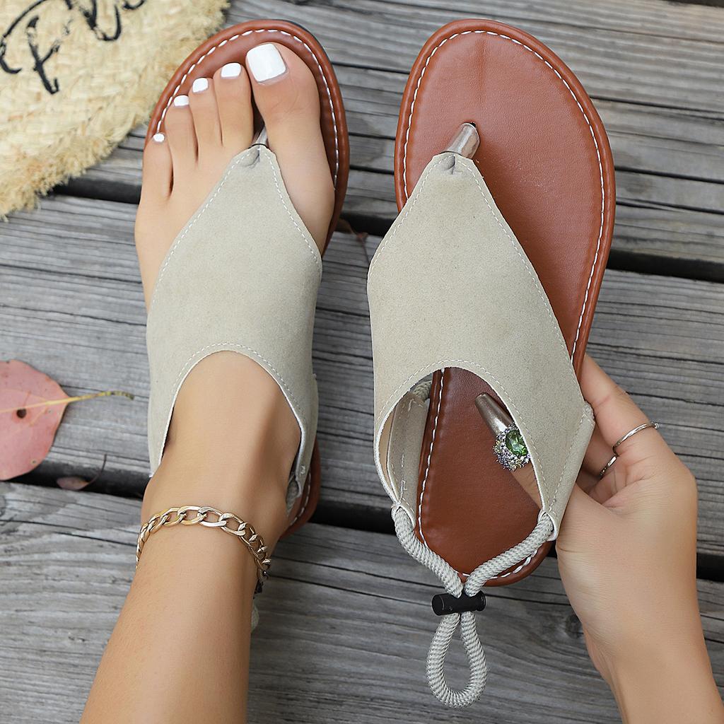 Mezzie Flat Bottom Foreign Trade Casual Roman Sandals Women's Summer 2025 New Fashion Large Size Beach Sandals