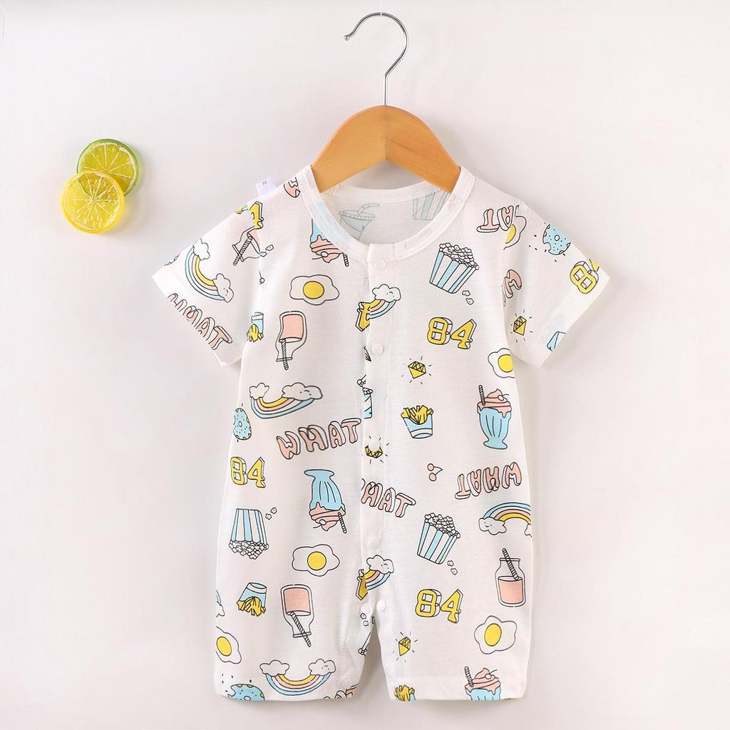 2026 Newborn Short Sleeve Jumpsuit Romper - Thin Style Bodysuit Pajamas