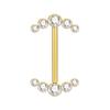 1PC PVD Titanium Nipple Piercing Bar For Women 14G Bezel Set CZ Front Facing Barbell Nipple Shield Ring Sexy Body Jewelry