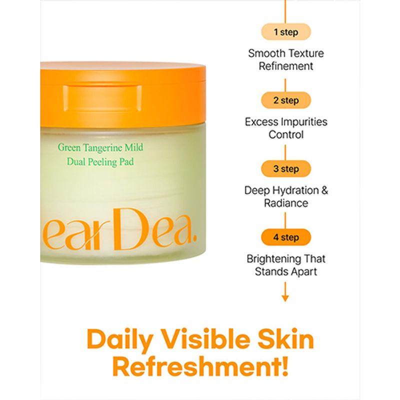 [ClearDea.] Green Tangerine Mild Dual Peeling Pad 140ml (50 Pads)